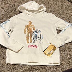 Levi's White Hoodie with C-3PO and R2-D2